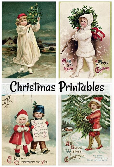 DIY Vintage Christmas Cards to Make with Free Printables - Town ...