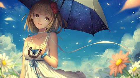 HD wallpaper: anime girl, anime art, manga, kawaii, summer, umbrella | Wallpaper Flare