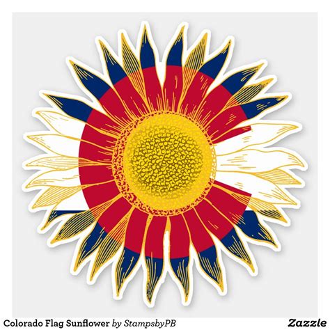 Colorado Flag Sunflower Sticker | Zazzle.com | Colorado flag art, Colorado flag, Colorado tattoo