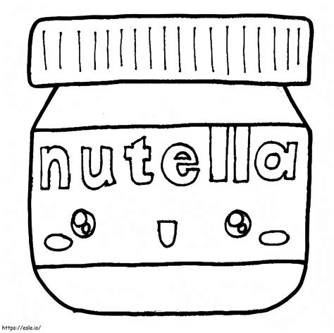 Kawaii Nutella 7 coloring page