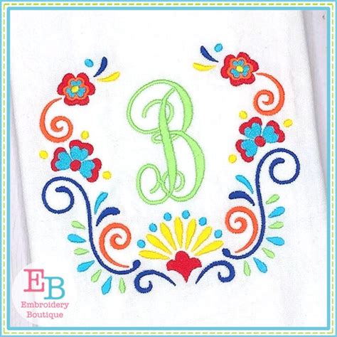 Floral Frame 1 Embroidery Design Mexican Design Floral - Etsy