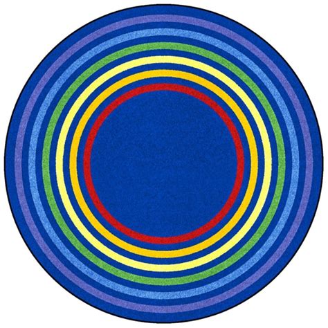 Rainbow Rings Rug - Round - 5' 4" Diameter | Schools In