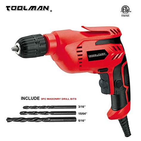 Toolman Electric Power Drill Driver 3/8" Variable Speed