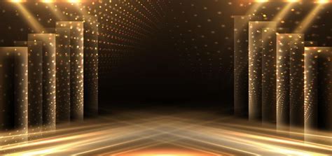 Download Elegant golden stage diagonal glowing with lighting effect sparkle on black background ...