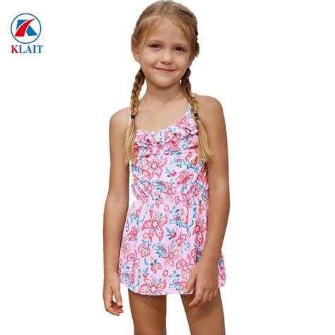 [Hot Item] Blue Pink Multi-Layer Ruffles Toddler Girls Swim Dress ...