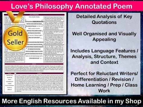 Love’s Philosophy Annotated Poem | Teaching Resources