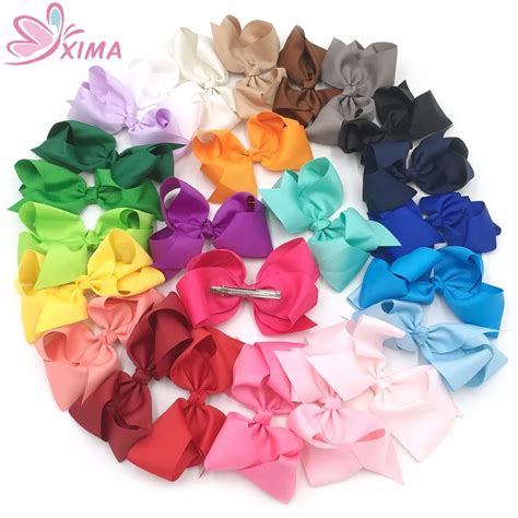 XIMA 32pcs/lot 6inch Big Hair Ribbon Bows Kids Hair Accessories Hair ...