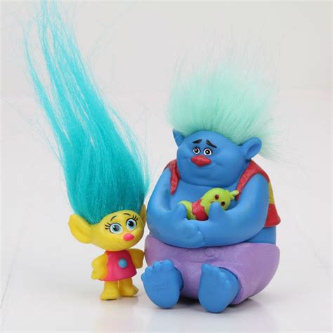 Trolls 3 7cm 6pcs/lot Trolls PVC Action Figures Toys Poppy Branch Biggie Collection Dolls for ...