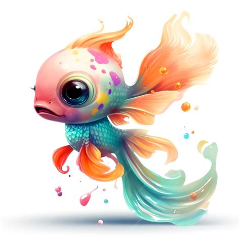 Premium AI Image | Colorful Cute cartoon Guppy in Disney style