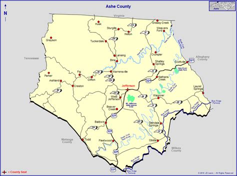 Ashe County Nc Map