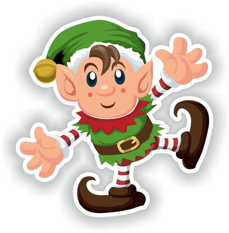 Elf Christmas Sticker for Bumper Car Laptop Book Fridge Guitar Motorcycle Helmet Toolbox Door PC ...