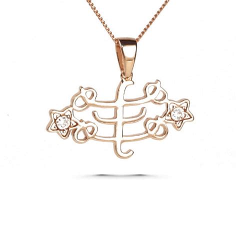 Baha'i Necklace, Bahai Jewelry, Large Ringstone Symbol, 18K Rose ...