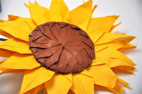 Paper Sunflower made from Origami Cranes