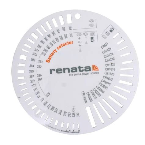 Battery Size Selector Chart 1.5 3V Button Cells Watch Batteries Sizing ...