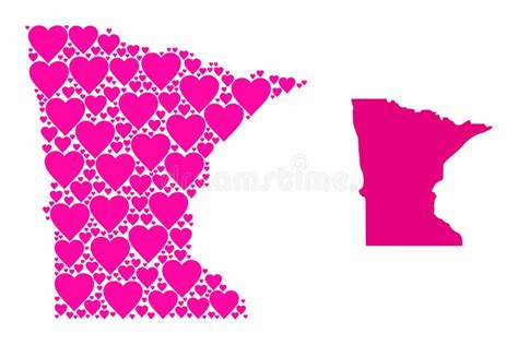 Pink Heart Pattern Map of Minnesota State Stock Vector - Illustration of love, wedding: 209812810