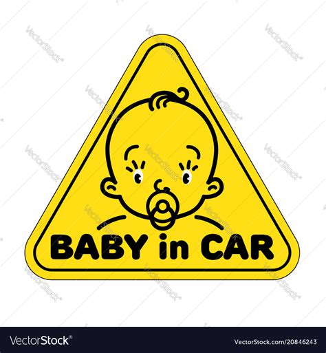 Baby in car sticker Royalty Free Vector Image - VectorStock