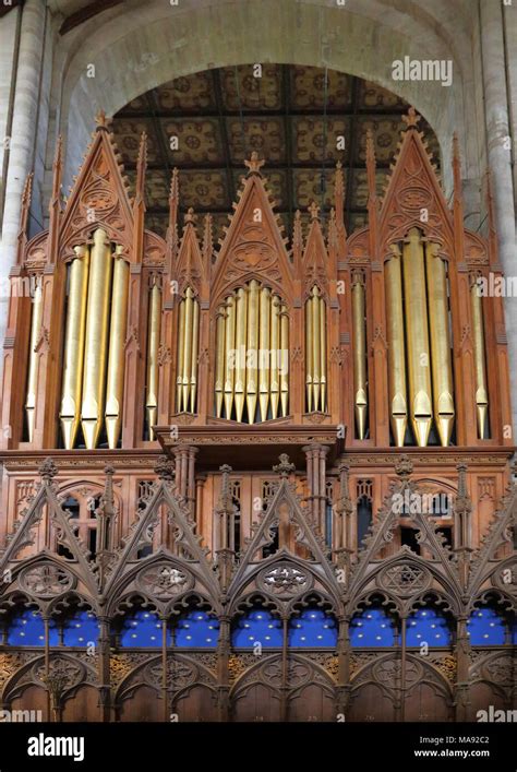 the organ pipes of winchester cathedral Stock Photo - Alamy