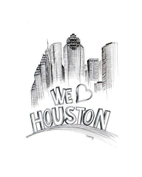 Houston Skyline Coloring Page Coloring Pages