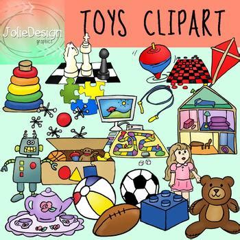 Toys Clipart 42 Piece Set - Color and Black and White by JolieDesign