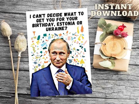 Vladimir Putin Inspired Birthday Card Vladimir Putin funny | Etsy