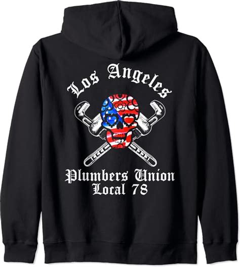 Amazon.com: Los Angeles Plumbers Union Local 75 Skull American Flag Zip ...