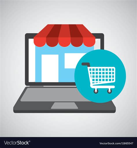 Online store shopping cart graphic Royalty Free Vector Image