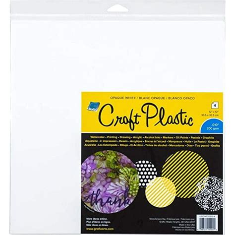 Grafix Craft Plastic Sheets 12"X12" 4/Pkg-Opaque White .010 - Walmart ...