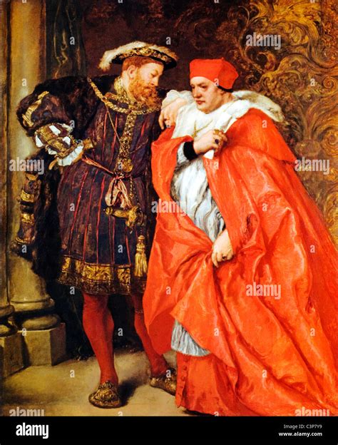 Henry VIII and Cardinal Wolsey, painting by Sir John Gilbert in 1888 Stock Photo: 36753901 - Alamy