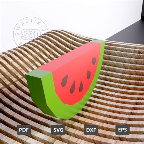 ArtStation - PDF Template of Watermelon Fruit / Lowpoly Watermelon / Watermelon Papercraft/ 3D ...