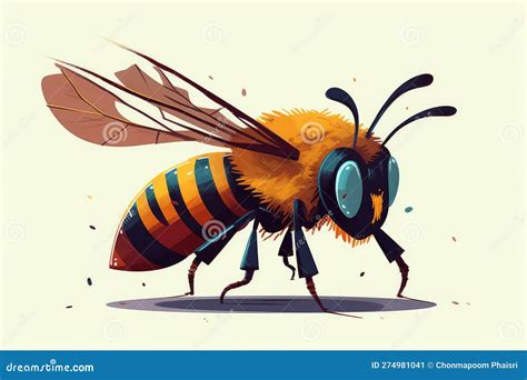 Bee: a Playful and Whimsical Retro Style Illustration of a Bee Stock ...