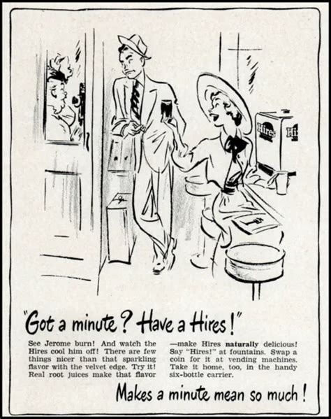 1949 HIRES ROOT Beer soda fountain girl telephone booth retro art print ad LA31 $9.95 - PicClick