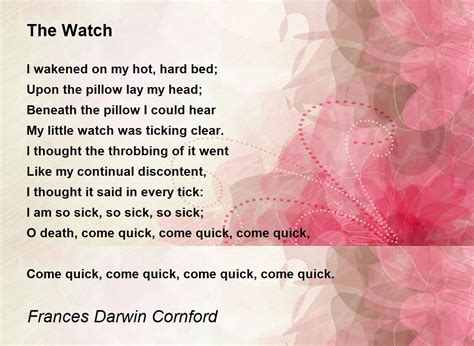 The Watch Poem by Frances Darwin Cornford - Poem Hunter