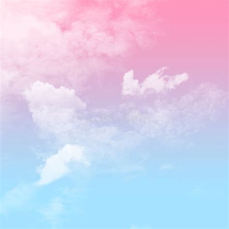 Blue and Pink Sky with Cloudy Stock Photo - Image of white, pastel ...