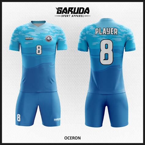 Desain Baju Futsal Full Print Warna Biru Laut Yang Elegan | Garuda Print