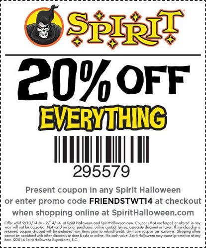 Friends And Family Coupon for Spirit Halloween THIS WEEKEND | Halloween Forum