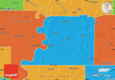 Political Map of Shelby County