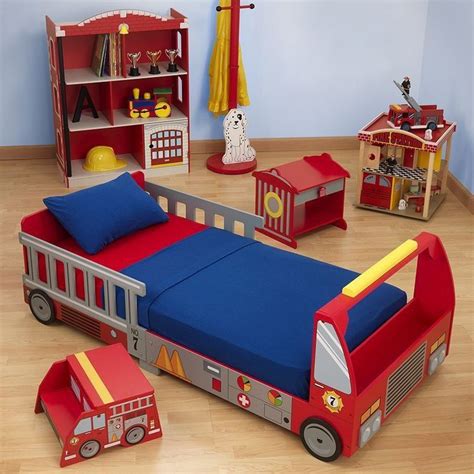 KidKraft® Fire Truck Toddler Bed | Truck toddler bed, Boy toddler bedroom, Toddler boys room