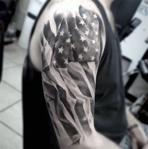 Black And White American Flag Tattoo Designs
