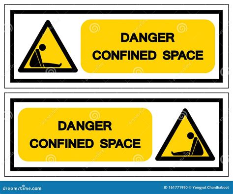 Danger Confined Space Symbol Sign, Vector Illustration, Isolate on ...