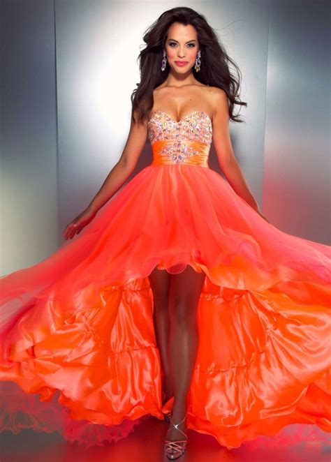 Neon Orange Prom Dress