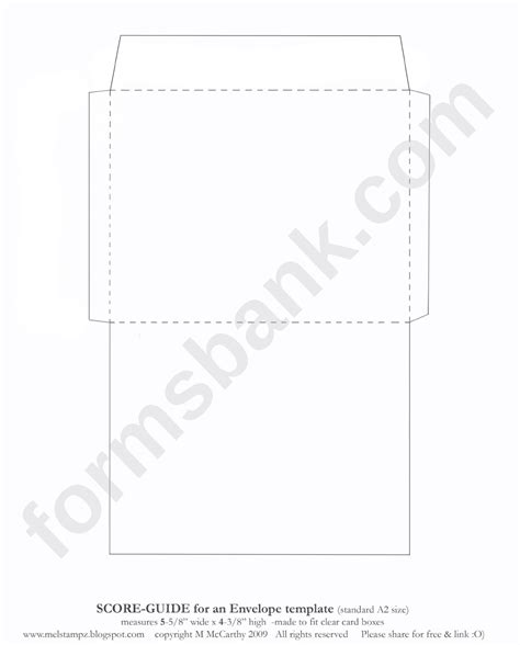 Envelope Template (Standard A2 Size) printable pdf download