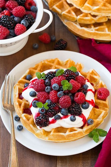 Belgian Waffles | Yummy breakfast, Waffle recipes, Food drink