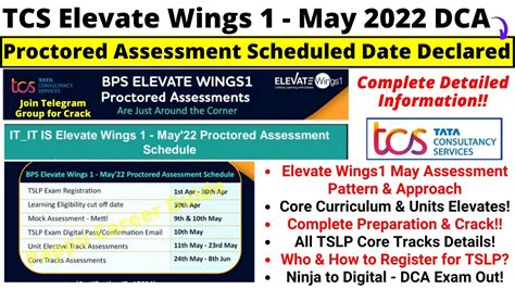 TCS Elevate Wings 1 - May'22 Proctored Assessment DCA Exam Date Exam Pattern TSLP - Full ...