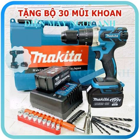 Máy khoan pin cầm tay mini Makita 199V chính hãng không chổi than cầm ...