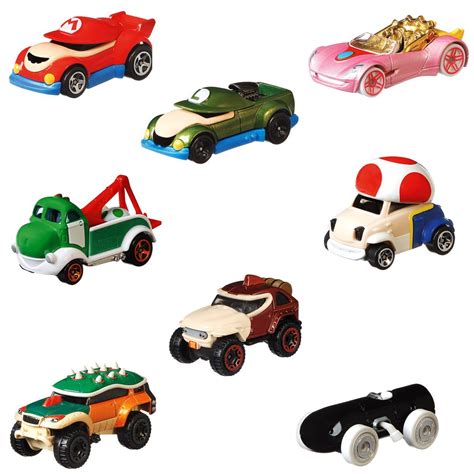 Hot Wheels Super Mario Character Cars 1:64 Set of 8