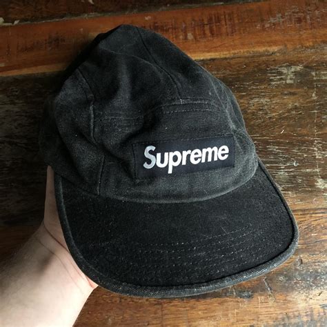 Supreme Men's Black and White Hat | Depop