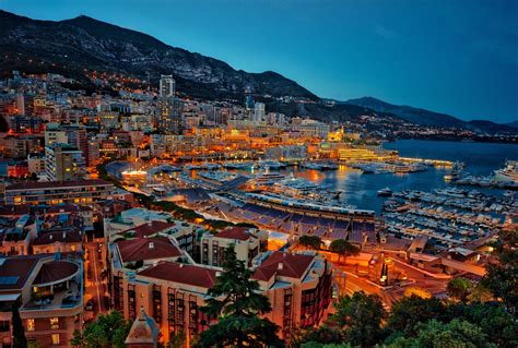 Download Harbor Monte Carlo Night Cityscape City Man Made Monaco 4k ...