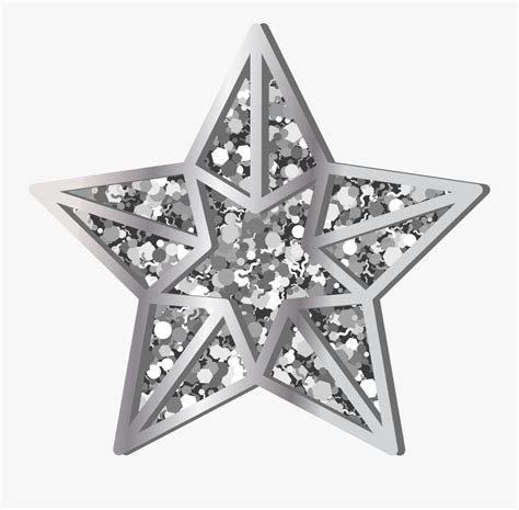 Star Silver Transparent Png Clip Art - Silver Christmas Star Png , Free ...