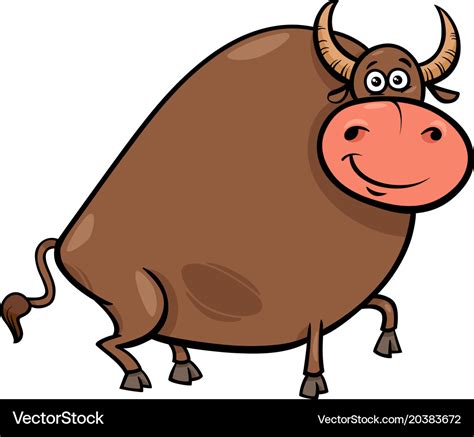 Bull farm animal character cartoon Royalty Free Vector Image