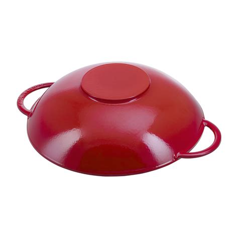 Staub Cast iron 37 cm / 14.5 inch Cast iron Wok with glass lid, cherry | Official ZWILLING Shop